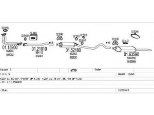 MTS C250375005098 išmetimo sistema 
 Išmetimo sistema -> Išmetimo sistema, visa