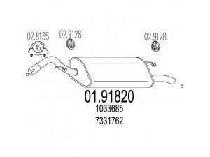 MTS 01.91820 galinis duslintuvas 
 Išmetimo sistema -> Duslintuvas
1033685, 1044739, 1093924, 7331762