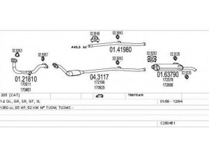 MTS C260461008921 išmetimo sistema 
 Išmetimo sistema -> Išmetimo sistema, visa