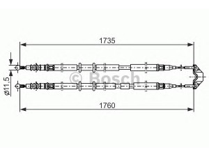 BOSCH 1 987 477 934 trosas, stovėjimo stabdys 
 Stabdžių sistema -> Valdymo svirtys/trosai
13157063, 13237272, 13157063, 13237272