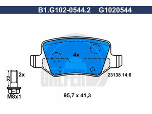 GALFER B1.G102-0544.2 stabdžių trinkelių rinkinys, diskinis stabdys 
 Techninės priežiūros dalys -> Papildomas remontas
168 420 04 20, 414 420 01 20