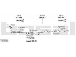 BOSAL 060.282.88 išmetimo sistema 
 Išmetimo sistema -> Išmetimo sistema, visa