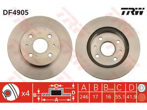 TRW DF4905 stabdžių diskas 
 Dviratė transporto priemonės -> Stabdžių sistema -> Stabdžių diskai / priedai
4351297402, 4351297402000, 43512B1110