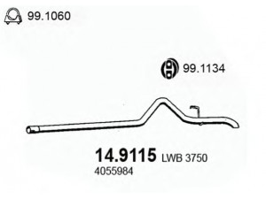 ASSO 14.9115 išleidimo kolektorius 
 Išmetimo sistema -> Išmetimo vamzdžiai
1523593, 4055984