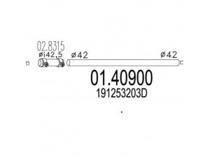 MTS 01.40900 išleidimo kolektorius 
 Išmetimo sistema -> Išmetimo vamzdžiai
191253203D