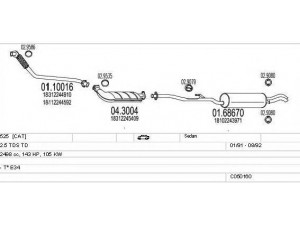 MTS C050160000857 išmetimo sistema 
 Išmetimo sistema -> Išmetimo sistema, visa