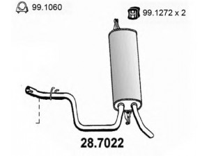 ASSO 28.7022 galinis duslintuvas 
 Išmetimo sistema -> Duslintuvas
2104900421, 210490042122, 2104901221
