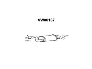 VENEPORTE VW80167 priekinis duslintuvas 
 Išmetimo sistema -> Duslintuvas
1K0253209AN