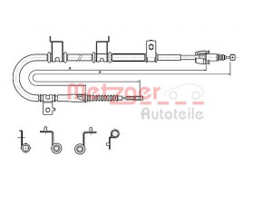 METZGER 17.2576 trosas, stovėjimo stabdys 
 Stabdžių sistema -> Valdymo svirtys/trosai
59770-2H300, 59770-2L300