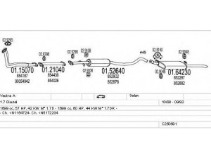 MTS C250591005796 išmetimo sistema 
 Išmetimo sistema -> Išmetimo sistema, visa