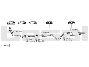 BOSAL 027.960.11 išmetimo sistema 
 Išmetimo sistema -> Išmetimo sistema, visa