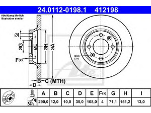 ATE 24.0112-0198.1 stabdžių diskas 
 Stabdžių sistema -> Diskinis stabdys -> Stabdžių diskas
4249 F7, 4249 F7