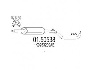 MTS 01.50538 galinis duslintuvas 
 Išmetimo sistema -> Duslintuvas
1K0253209AE