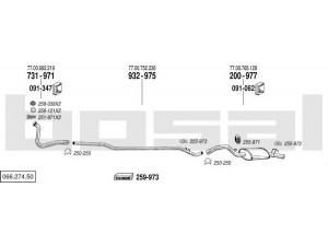 BOSAL 066.274.50 išmetimo sistema 
 Išmetimo sistema -> Išmetimo sistema, visa
