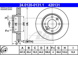ATE 24.0120-0131.1 stabdžių diskas 
 Dviratė transporto priemonės -> Stabdžių sistema -> Stabdžių diskai / priedai
91 517 694, 4246 90, 4246 A6