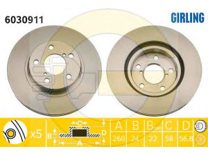 GIRLING 6030911 stabdžių diskas 
 Dviratė transporto priemonės -> Stabdžių sistema -> Stabdžių diskai / priedai
26300AE040, 26300AE090, 26300AE091