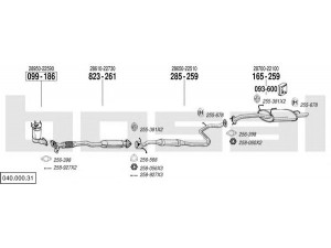 BOSAL 040.000.31 išmetimo sistema 
 Išmetimo sistema -> Išmetimo sistema, visa