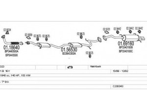 MTS C200043000080 išmetimo sistema 
 Išmetimo sistema -> Išmetimo sistema, visa