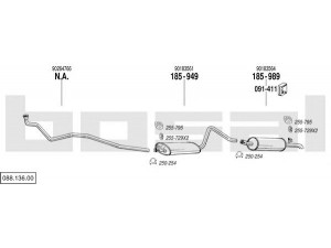 BOSAL 088.136.00 išmetimo sistema 
 Išmetimo sistema -> Išmetimo sistema, visa