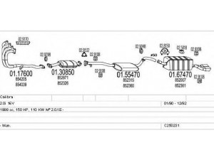 MTS C250231005365 išmetimo sistema 
 Išmetimo sistema -> Išmetimo sistema, visa