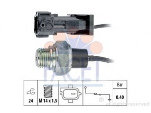 FACET 7.0144 alyvos slėgio jungiklis 
 Variklis -> Variklio elektra
55559824, 91 76 660