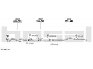 BOSAL 034.991.40 išmetimo sistema 
 Išmetimo sistema -> Išmetimo sistema, visa
