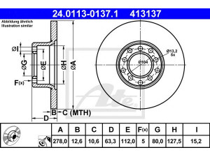 ATE 24.0113-0137.1 stabdžių diskas 
 Stabdžių sistema -> Diskinis stabdys -> Stabdžių diskas
123 420 00 72, 123 421 00 12